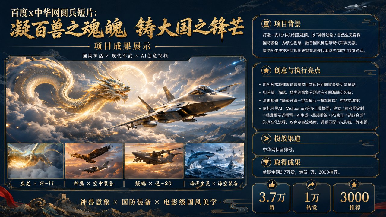 百度与中华网阅兵国风 AI 创意短片
